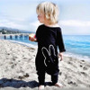 Christmas Baby 2018 Autumn Newborn Baby Clothes Rabbit Long Sleeve Baby Boy Girl Clothes Black Rompers Body Clothes Newborn