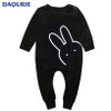 Christmas Baby 2018 Autumn Newborn Baby Clothes Rabbit Long Sleeve Baby Boy Girl Clothes Black Rompers Body Clothes Newborn