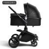Baby stroller 3-in-1 high seat landscape, folding stroller, 360 degrees, three modes, black and white.
