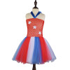 MUABABY Girls Wonder Woman Tutu Dress Kids Cosplay Costume Baby Dress Up Party Supply Girl Superhero Halloween Birthday Gift