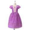 MUABABY Girls Princess Dresses Child Tangled Rapunzel Costume Kids Short Sleeve Flower Summer Party Dress Girl Birthday Clothing