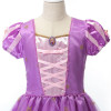 MUABABY Girls Princess Dresses Child Tangled Rapunzel Costume Kids Short Sleeve Flower Summer Party Dress Girl Birthday Clothing
