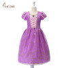 MUABABY Girls Princess Dresses Child Tangled Rapunzel Costume Kids Short Sleeve Flower Summer Party Dress Girl Birthday Clothing