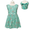 MUABABY 2-7T Girl Dress Baby Kids Summer Flower Cherry Backless Sundress Girl Cotton Sleeveless Princess Beach Casual Dresses