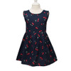 MUABABY 2-7T Girl Dress Baby Kids Summer Flower Cherry Backless Sundress Girl Cotton Sleeveless Princess Beach Casual Dresses
