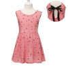 MUABABY 2-7T Girl Dress Baby Kids Summer Flower Cherry Backless Sundress Girl Cotton Sleeveless Princess Beach Casual Dresses