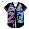 MTS130 Mens Buttons Homme 3D Shirt  Streetwear Tees Shirts Hip Hop Bel Air 23 - Fresh Prince Custom Made Baseball Jersey