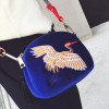 MSMO new ethnic bag crane embroidered folk style felt handbag vogue female bag Bohemia shoulder crossbody bags mini tassel bags