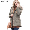 MS VASSA Women Parkas Autumn Winter Ladies jacket army green coat nice fake fur removable hood plus size 5XL 7XL outerwear