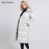 MS VASSA Women Down Jacket 2017 New Autumn Winter long Coats White duck down turn-down collar plus size 6XL 7XL outerwear