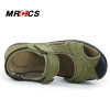 MRCCS New Manly Charms Summer Sandals,Trendy Simple Green/Brown Casual Shoes For Men,Wearable Genuine Leather Thick Rubber Sole