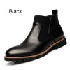 MRCCS Spring/Autumn Fashion Men's Chelsea Boots,British Style Fashion Ankle Boots,Black/Red Bullock Leather Casual Shoe