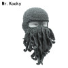Mr.Kooky Handmade Funny Tentacle Octopus Hat Crochet Cthulhu Beard Beanie Men's Women's Knit Wind Mask Cap Halloween Animal Gift