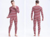 Mr.Gun Men Striped Long Johns Underwear Set Winter Suits Round Neck Base Layer for Man Thermo Underwear Warm Intimates Fashion