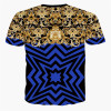 Mr.1991INC&amp;Miss.GO Summer New Mr GUGU &amp; Mis GO versa T Shirt 3D Gold flower Du Jin Sha printing T-shirt Tops Tees