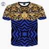 Mr.1991INC&amp;Miss.GO Summer New Mr GUGU &amp; Mis GO versa T Shirt 3D Gold flower Du Jin Sha printing T-shirt Tops Tees