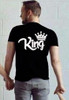 2018 Summer family Tshirt O-neck King Queen prince Princess Crown Letter Print Tee Cotton Couple Casual Shirt Valentine Matching