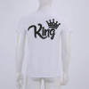 2018 Summer family Tshirt O-neck King Queen prince Princess Crown Letter Print Tee Cotton Couple Casual Shirt Valentine Matching