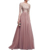 2018 summer Elegant Women Floral Lace Long Dress Floor Length Party Dressess Ladies Half Sleeve Chiffon Dress With Lace S-XXL