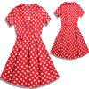 2018 Summer Dress Women Polka Dot Dress Vintage Rockabilly Swing Feminino Vestidos V Neck Short Sleeves Retro Party Dresses