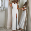 2018 Summer Dress Elegant Bohemian Women Evening Sexy Maxi Formal Party Dresses Strapless Solid Spring Girl Dresses Vestidos Y5