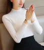 2018 spring Women ladies long sleeve turtleneck slim fitting knitted thin sweater top femme korean pull tight casual shirts