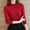 2018 spring Women ladies long sleeve turtleneck slim fitting knitted thin sweater top femme korean pull tight casual shirts
