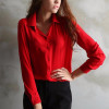2018 Spring Summer Women's Long-sleeved Solid Chiffon Blouse Shirts Women Fashion Casual Clothing XXL