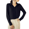 2018 Spring Summer Women's Long-sleeved Solid Chiffon Blouse Shirts Women Fashion Casual Clothing XXL