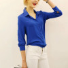 2018 Spring Summer Women's Long-sleeved Solid Chiffon Blouse Shirts Women Fashion Casual Clothing XXL