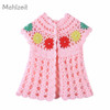 2018 Spring Summer new baby girls knitting vest Fashion waistcoat for 0-9M baby girls thin baby knitted soft outwear clothes