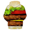 Mr.1991INC Hot Sell Men/Women Hoodies With Cap Funny Print Beef Hamburger 3d Hooded Sweatshirt Men Brand Clothing Pullovers