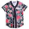 Mr.1991INC Harajuku Hip hop t-shirt men/women 3d t-shirt button shirts print beautiful flowers summer tops tees v-neck t shirt