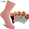 Lucidity Socks Women Winter Fashion Wool Thicken Warm Stripe Brand Socks Girl Casual In Tube Socks Female 5pairs/lot