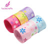 Lucia crafts 25mm Flower Printed Silk Satin Ribbons Rosette Bow Christmas/Party/Gift DIY Material Sewing Accessories 040007075