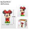 LOZ Single Sale Mini Big Head Minnie Mouse Diamond Bricks Cartoon Doll Building Blocks Toys for Children 9414