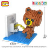 LOZ Figures Brown Bear WC Pee Urinate Box Diamond Block Toys Builds Cartoon Fun Small Bricks Cube DIY Animal Anime Figurine 9430