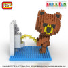 LOZ Figures Brown Bear WC Pee Urinate Box Diamond Block Toys Builds Cartoon Fun Small Bricks Cube DIY Animal Anime Figurine 9430