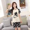 Low Price Woman Pajamas Sets Hot Summer Short Sleeve Thin Pyjamas Home Furnishing Clothing Cartoon Print Cute loose sleepwear