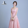 LOVONEY S307 New Design A-Line V-Neck Long Lace Prom Dresses 2017 Formal Dresses Evening Party Gown Vestido De Festa
