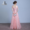 LOVONEY S307 New Design A-Line V-Neck Long Lace Prom Dresses 2017 Formal Dresses Evening Party Gown Vestido De Festa