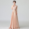 LOVONEY S306 Sexy Open Back Floor-Length Long Prom Dresses 2017 Vestido de Festa Golden Formal Evening Party Dresses Prom Gown