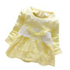 Baby Girls Lace Flower Dresses Sweet Crochet Long Sleeve Bow knot Summer Floral Cotton Hollow out Dress little vestido infantil