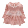 Baby Girls Lace Flower Dresses Sweet Crochet Long Sleeve Bow knot Summer Floral Cotton Hollow out Dress little vestido infantil