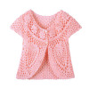 Baby Girls Knitted Vest Handmade Crochet Knitted Vest Girl Sleeveless Flower Pearl Cardigan Vests Waistcoat Clothes
