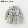 Baby Girls Jackets 2017 Spring Solid Cotton Coat Windbreaker For Girls Toddler Kids Casual Outerwear double-breasted Windbreaker