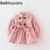 Baby Girls Jackets 2017 Spring Solid Cotton Coat Windbreaker For Girls Toddler Kids Casual Outerwear double-breasted Windbreaker