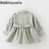 Baby Girls Jackets 2017 Spring Solid Cotton Coat Windbreaker For Girls Toddler Kids Casual Outerwear double-breasted Windbreaker