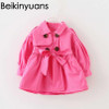 Baby Girls Jackets 2017 Spring Solid Cotton Coat Windbreaker For Girls Toddler Kids Casual Outerwear double-breasted Windbreaker
