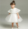 Baby Princess Dress + Pearl Lace Shawl Infant Toddler White Baptism Dresses Infant Christening Gown Toddler Dress Girls Clothes